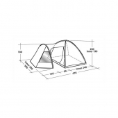 Петместна къмпинг палатка Easy Camp Eclipse 500 с куполна и тунелна конструкция, модел 2018