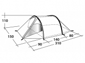 Двуместна палатка Outwell Tent Earth 2 с тунелна конструкция