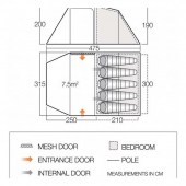 Къмпинг палатка Vango Beta 550 XL с височина 2 м, 3000 мм воден стълб